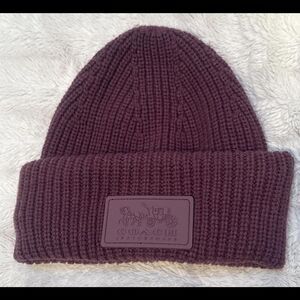 Coach Purple Tonal Patch Beanie
